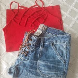 Jeans Mudd Brand Size 0 & Red Tank Size Xsmall